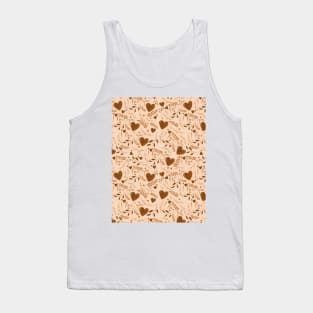 I love you typography sign seamless pattern sepia Tank Top